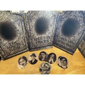 48 Pieces Halloween Marble Tombstone Paper Gift Bags 3D Changing Faces